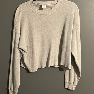 TNA long sleeve cropped shirt, waffle